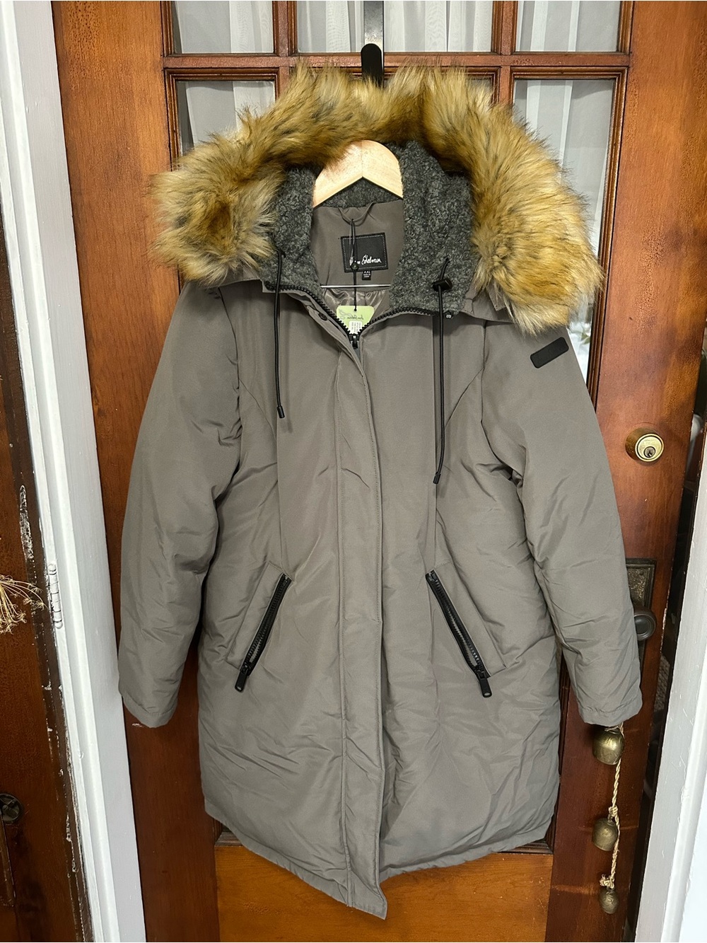 Sam Edelman NWT Hooded Puffer Coat with Removable Faux Fur Trim